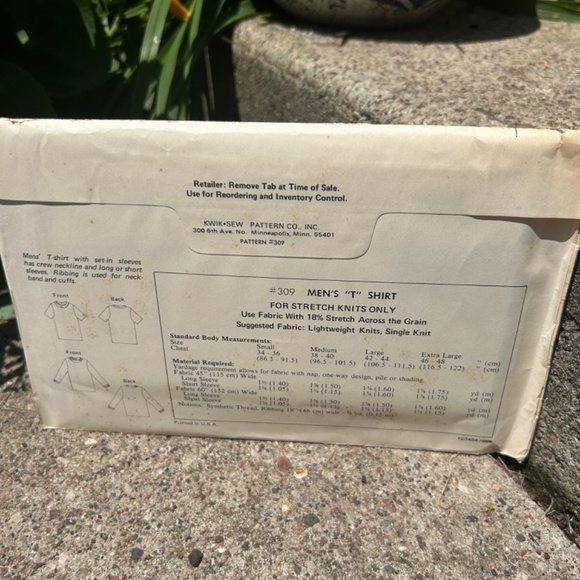 Kwik-Sew Men’s “T” Shirt Vintage Pattern - Picture 2 of 2